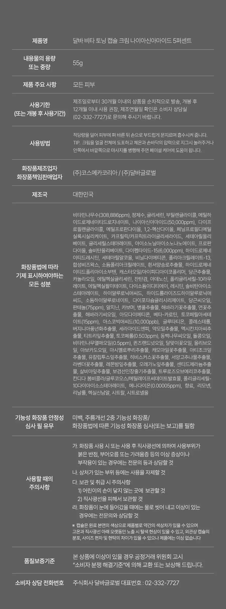 [26년 신형] 달바 비타 캡슐 크림 나이아신아마이드 5퍼센트 55g 상세페이지 25